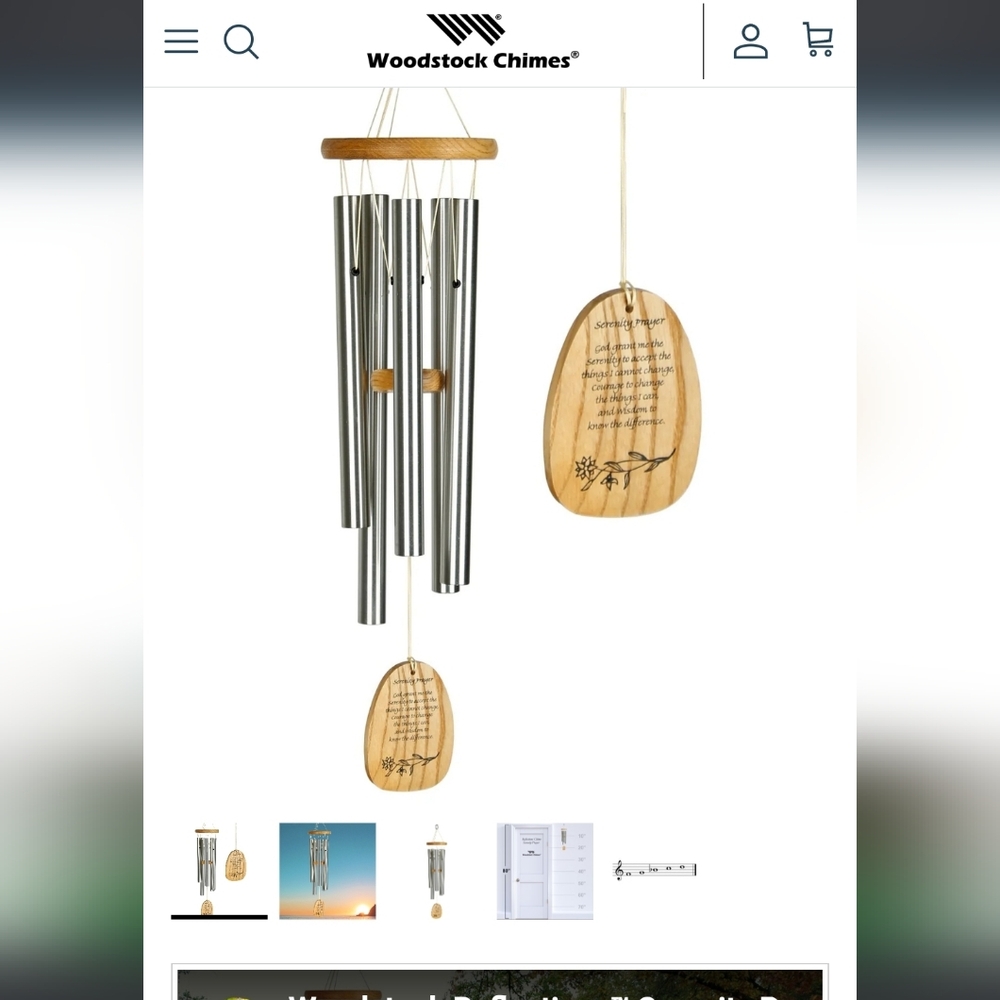 Woodstock Chimes Serenity Prayer Wind Chime